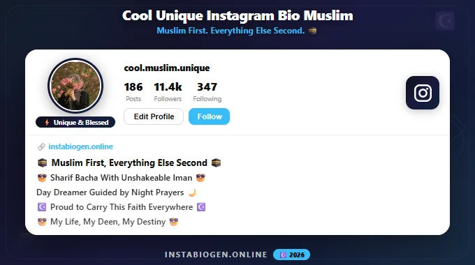 Cool Unique Instagram Bio Muslim